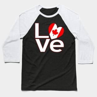 Red White Canada LOVE Baseball T-Shirt